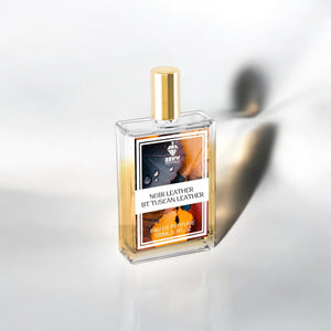 BBWW SCENTIQUE Tuscan Leather fragrance for men Eau de Parfum bottle with gold cap